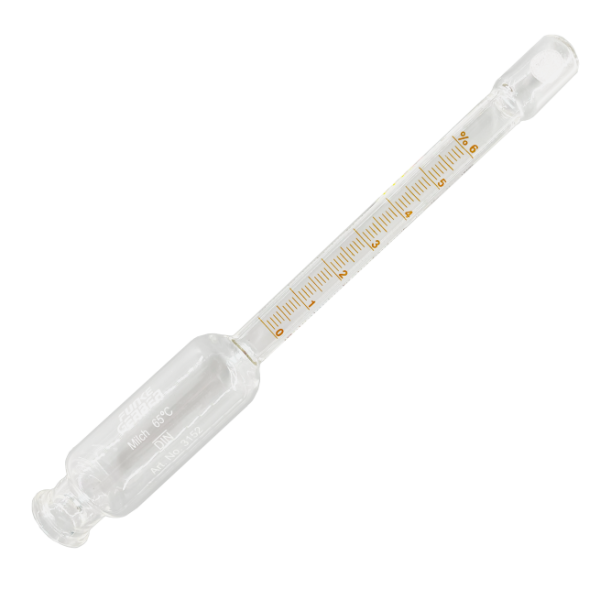 Butyromètre à lait 0-6 % : 0,1 °C – certifié